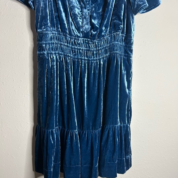 Anthropologie Somerset Blue Velvet Mini Dress Size M - Picture 8 of 16